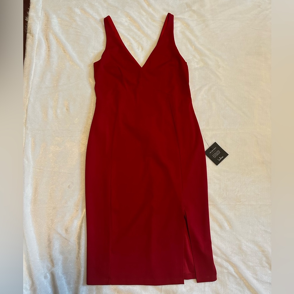 Lulus Iconic Moment Red Bodycon Midi Dress - NWT Size XL